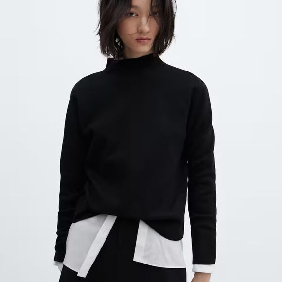 Mango High collar sweater Black 1XL NWT IN PACKAGE - Picture 2 of 11